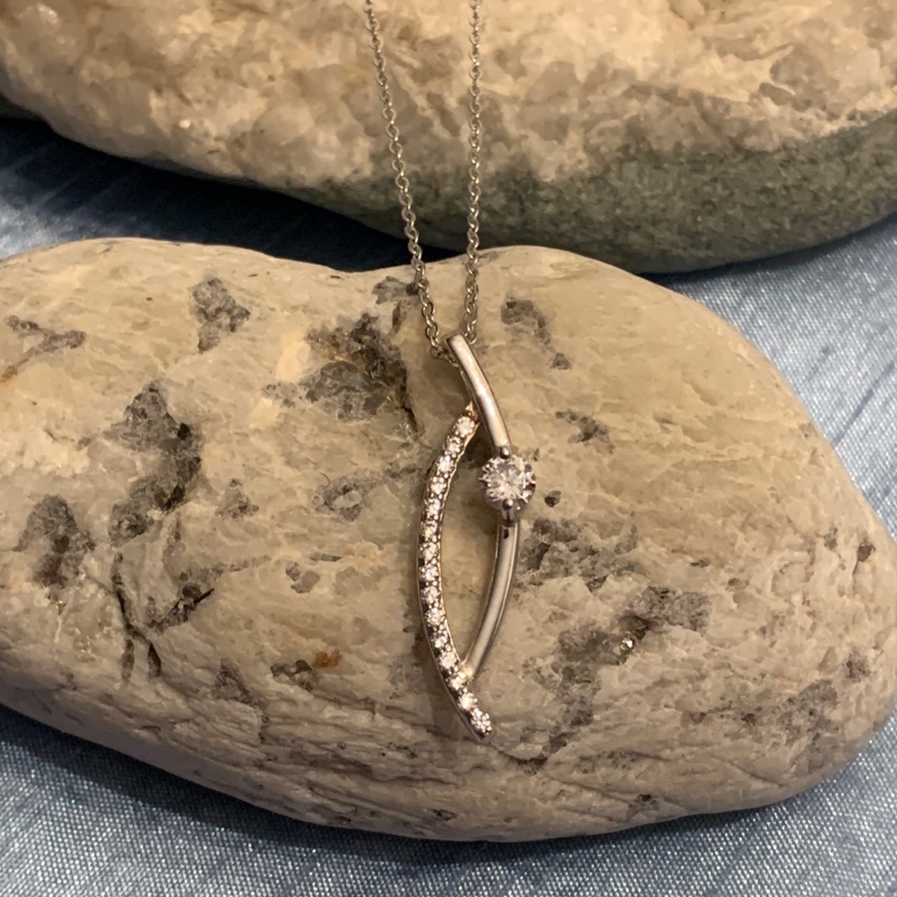 Tocara Sarah-Eve DiAmi Sterling Silver Rhodium plated Necklace: approx 17” + 2”